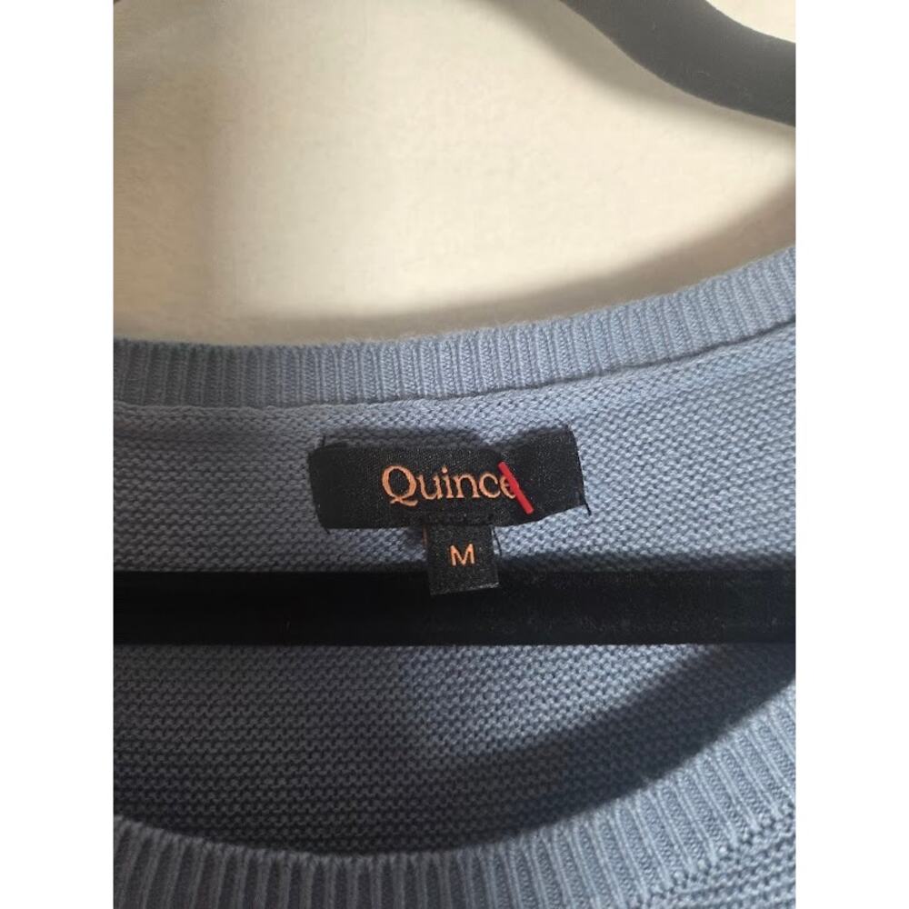 Quince Slate Blue Organic Cotton/Cashmere Knit Dolman Sleeve Sweater size Medium - Picture 5 of 6